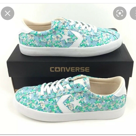 Converse Breakpoint Women Sz 8 Fresh Cyan Barely Orange Sneakers Floral 555952C - Picture 3 of 8